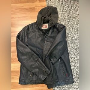 Men’s Levi’s hooded leather like jacket